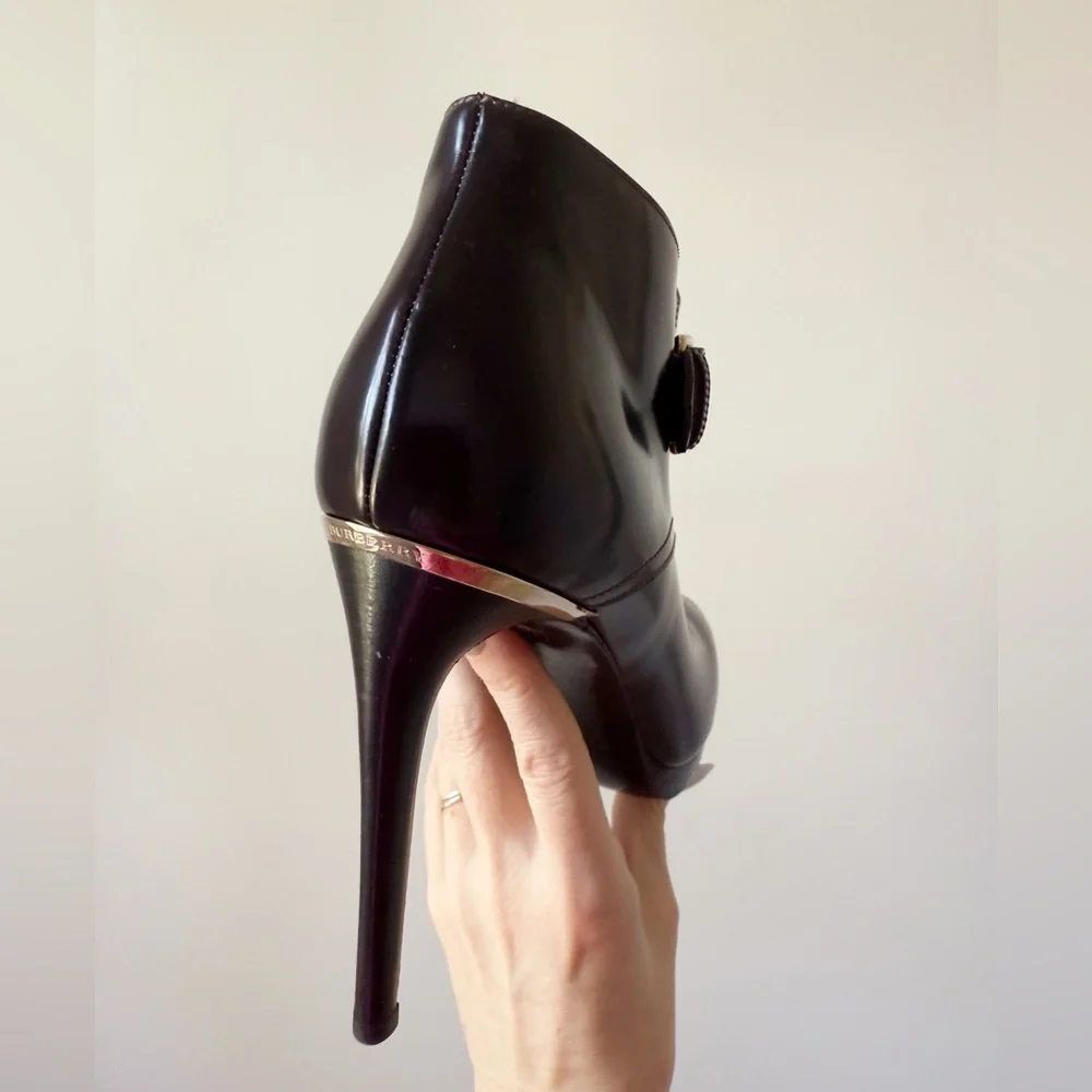 Burberry Brown  Leather Moto Bootie - size 39.5 or US size 9 - NWOB - Picture 2 of 13